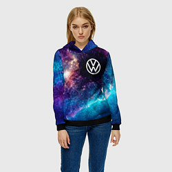 Толстовка-худи женская Volkswagen space auto, цвет: 3D-черный — фото 2