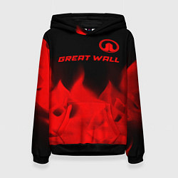 Женская толстовка Great Wall - red gradient посередине