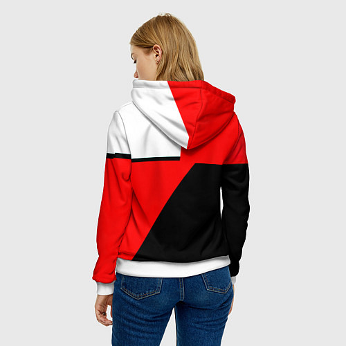 Женская толстовка Арсенал лого геометрия / 3D-Белый – фото 4