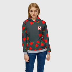Толстовка-худи женская Roblox rose, цвет: 3D-меланж — фото 2