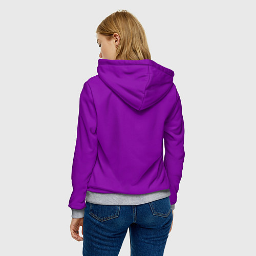 Женская толстовка Панк динозавр с кружкой пива - неоновое свечение / 3D-Меланж – фото 4