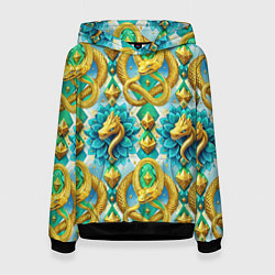 Женская толстовка Золотистые змеи и цветы