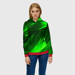 Толстовка-худи женская Кислотные стрипсы неон, цвет: 3D-красный — фото 2