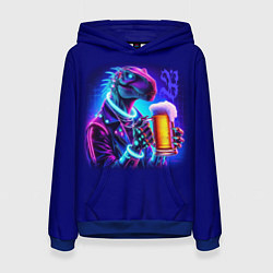 Женская толстовка Неоновый пивозавр - нейроарт фантазия