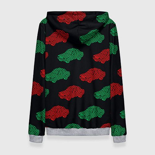 Женская толстовка Пиксельный силуэт машины паттерн / 3D-Меланж – фото 2
