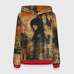 Женская толстовка Девушка на газете