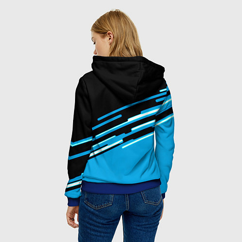 Женская толстовка Реал Мадрид геометрия / 3D-Синий – фото 4