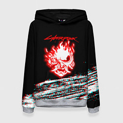 Женская толстовка Киберпанк 2077 огненное лого
