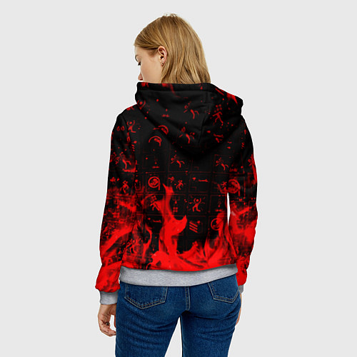 Женская толстовка Half life fire / 3D-Меланж – фото 4