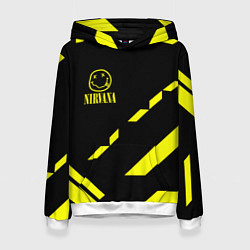 Толстовка-худи женская Nirvana geometry yellow, цвет: 3D-белый