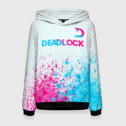 Женская толстовка Deadlock neon gradient style посередине