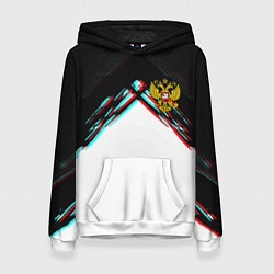 Женская толстовка Краски глитч герб РФ