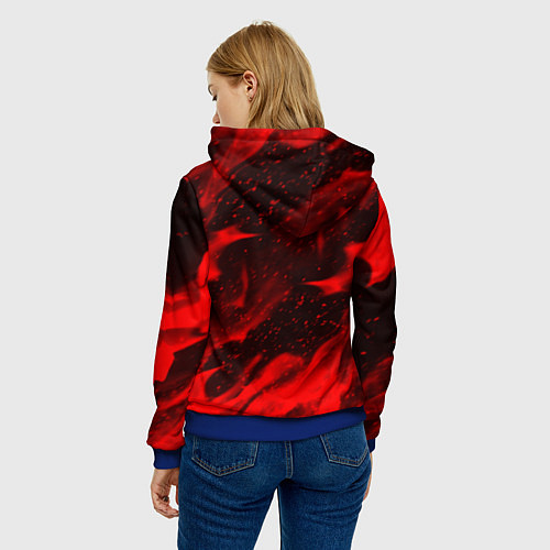 Женская толстовка Doom logo fire / 3D-Синий – фото 4