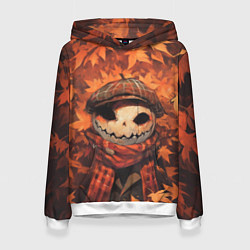 Женская толстовка Тыквинный Джек в кепке и шарфе