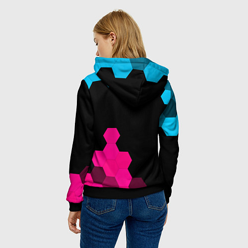 Женская толстовка Deadlock - neon gradient вертикально / 3D-Черный – фото 4