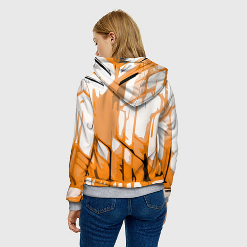 Женская толстовка Оранжевые полосы на белом фоне / 3D-Меланж – фото 4