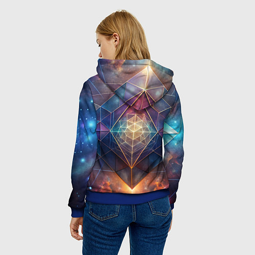 Женская толстовка Космическая геометрическая абстракция / 3D-Синий – фото 4