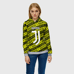 Толстовка-худи женская Juventus pattern fc, цвет: 3D-меланж — фото 2