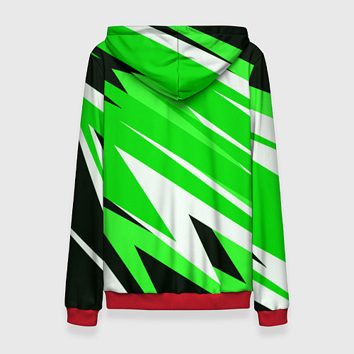 Женская толстовка Geometry stripes green / 3D-Красный – фото 2