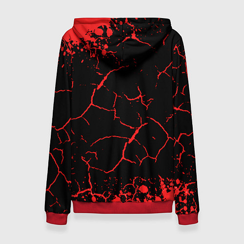 Женская толстовка Doom лого трещины / 3D-Красный – фото 2