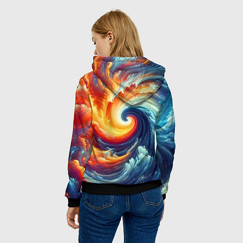 Женская толстовка Космическое завихрение - инь янь / 3D-Черный – фото 4