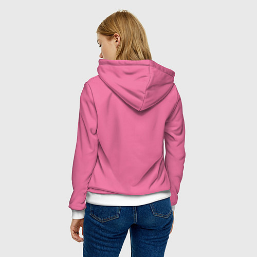 Женская толстовка Эмоция стыда - розовый / 3D-Белый – фото 4