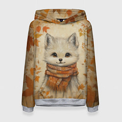 Женская толстовка Волчонок в шарфе