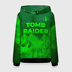 Толстовка-худи женская Tomb Raider - green gradient посередине, цвет: 3D-черный