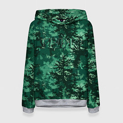 Толстовка-худи женская Шифровка маскировка - мат, цвет: 3D-меланж