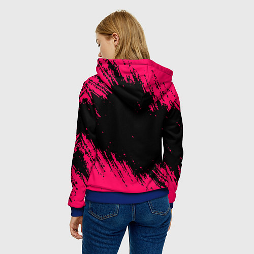 Женская толстовка Quake розовые краски / 3D-Синий – фото 4