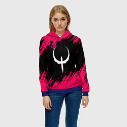 Толстовка-худи женская Quake розовые краски, цвет: 3D-синий — фото 2