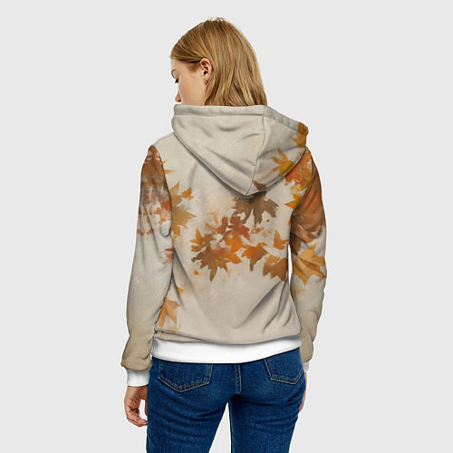 Женская толстовка Осенний енот / 3D-Белый – фото 4