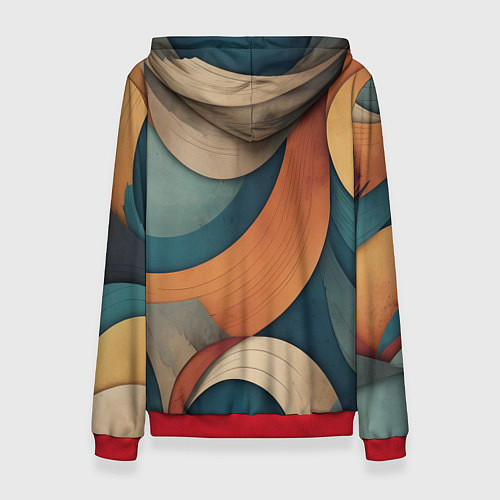 Женская толстовка Абстракция теплые контрасты / 3D-Красный – фото 2