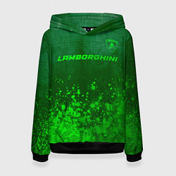 Женская толстовка Lamborghini - green gradient посередине