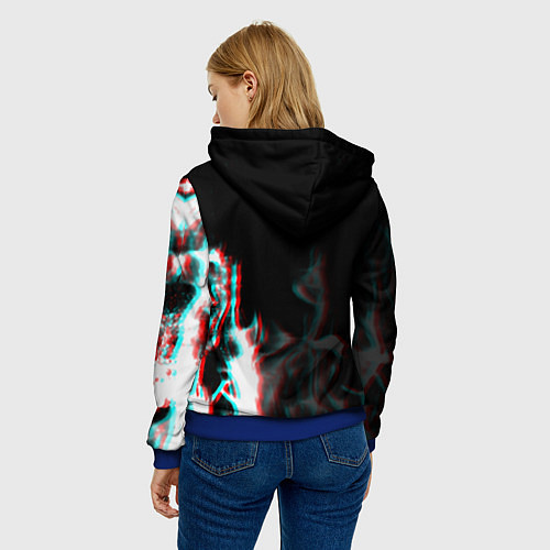 Женская толстовка Baldurs Gate glitch fire / 3D-Синий – фото 4