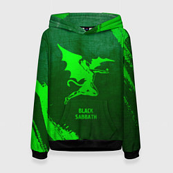 Толстовка-худи женская Black Sabbath - green gradient, цвет: 3D-черный