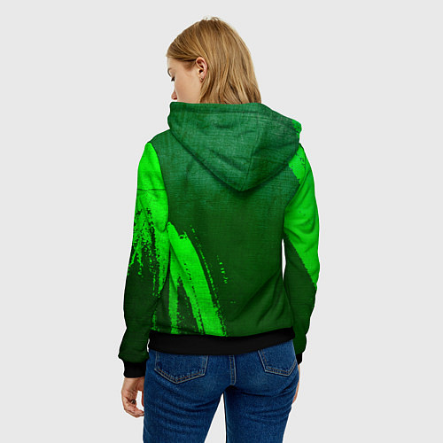 Женская толстовка PSG - green gradient вертикально / 3D-Черный – фото 4