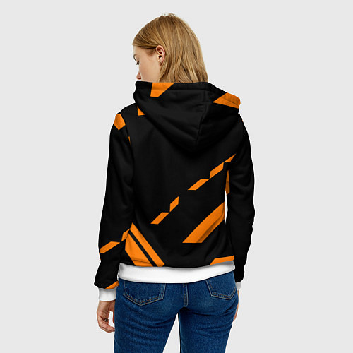 Женская толстовка Half life geometry orange / 3D-Белый – фото 4
