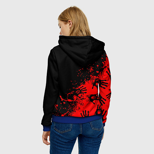 Женская толстовка Deathloop руки краска / 3D-Синий – фото 4