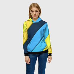 Толстовка-худи женская Линии геометрия, цвет: 3D-черный — фото 2