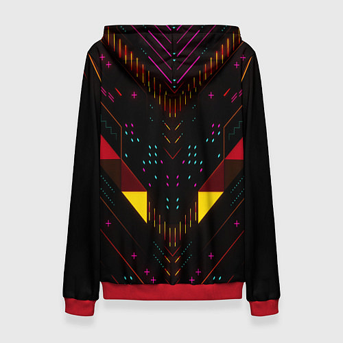 Женская толстовка Cyberpunk2077 geometry / 3D-Красный – фото 2