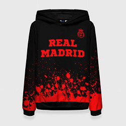 Толстовка-худи женская Real Madrid - red gradient посередине, цвет: 3D-черный