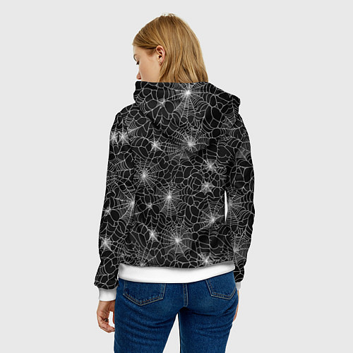 Женская толстовка Паутина - паттерн / 3D-Белый – фото 4