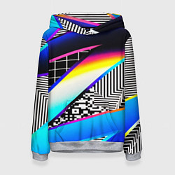 Женская толстовка Neon stripes geometry