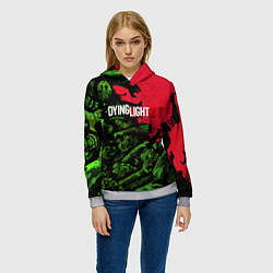 Толстовка-худи женская Dying Light 2 zombie, цвет: 3D-меланж — фото 2