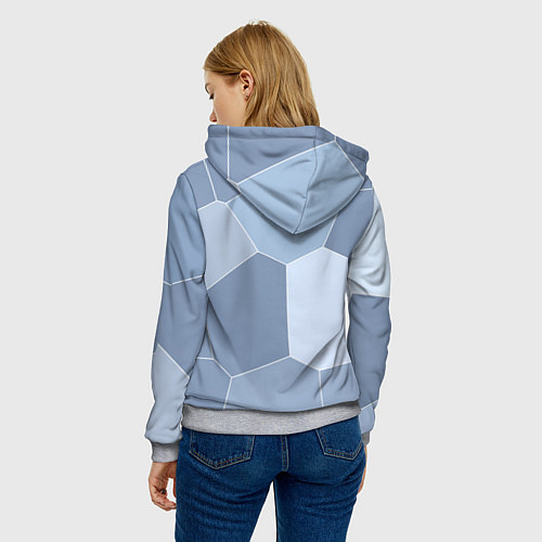 Женская толстовка Стальной голубой крупная мозаика / 3D-Меланж – фото 4