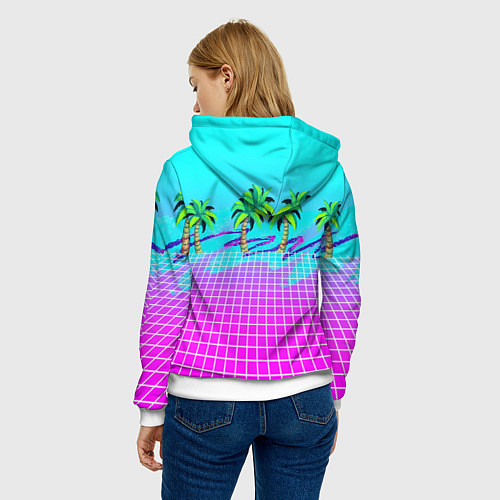 Женская толстовка Vice city tropic collection / 3D-Белый – фото 4