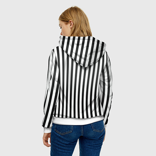 Женская толстовка Полоски - Битлджус / 3D-Белый – фото 4