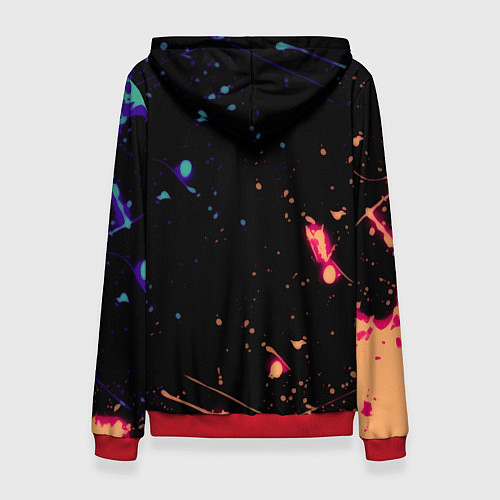 Женская толстовка Serious Sam краски текстура / 3D-Красный – фото 2