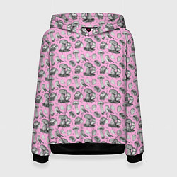 Женская толстовка Малиновка и грибы на розовом